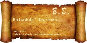 Balaskó Darinka névjegykártya